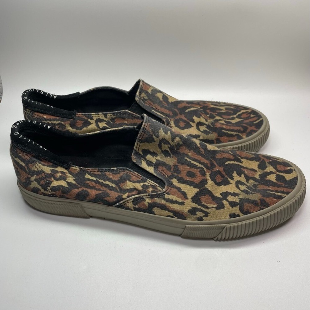 Allsaints Mens Manny slip on shoes Leopard Print US 13‎ EUR 46 multicolor